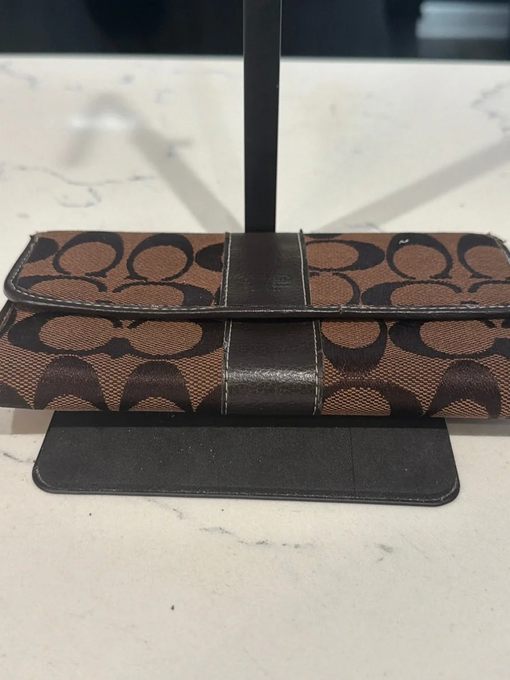 Coach Brown Signature Continental Wallet
